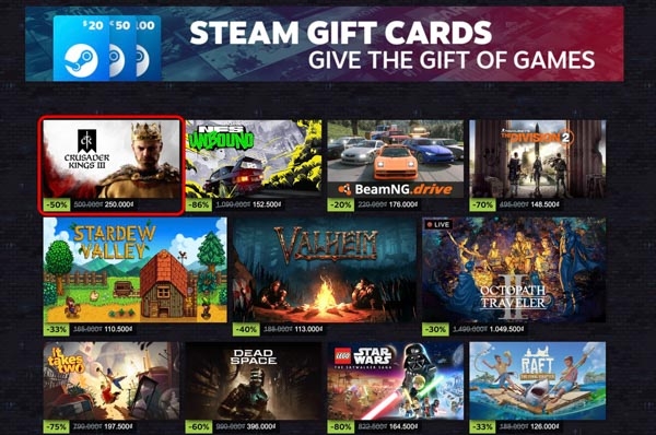 Mua và tải xuống game qua Steam