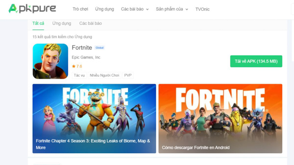 Tải Fortnite Apk trên Android