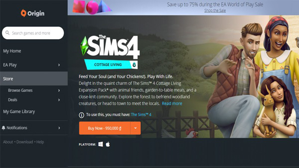 Tải và cài đặt The Sims 4 trên Origin