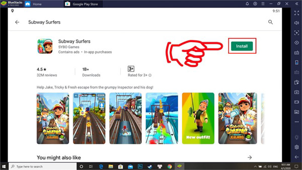 Cách tải Subway Surfers trên PC bằng trình giả lập BlueStacks