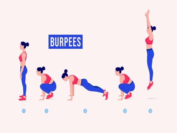 Bài tập Burpees Squats Hold