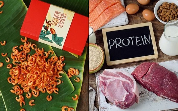 Protein của tôm khô lớn hơn protein nguồn động vật khác